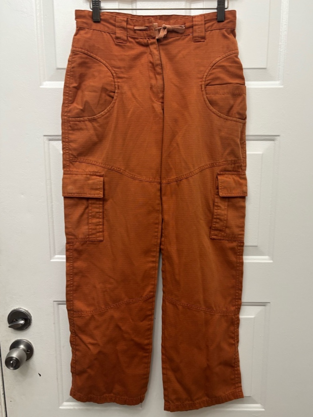 Utility Straight Leg Cargo Pants in Rust Orange